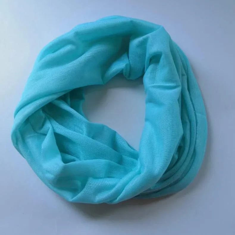 Seamless polyester headscarf for outdoor sports in various colours with free-size design