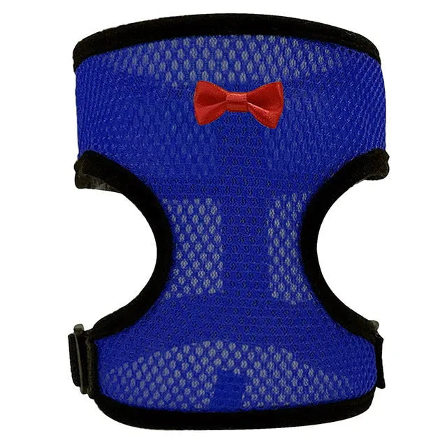 Chicken harness vest with decorative bow collar and traction rope for poultry pet control