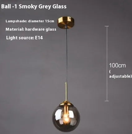 Nordic style round glass ball chandelier in contemporary home setting