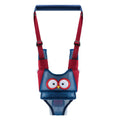 Baby walking harness belt with adjustable straps and removable crotch support in blue colour