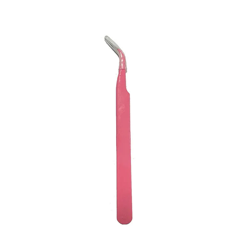 DIY false eyelash extension kit with single cluster chemical fibre lashes and tweezers