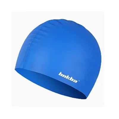 Professional silicone swimming cap with built-in waterproof earmuffs in multiple colour options.