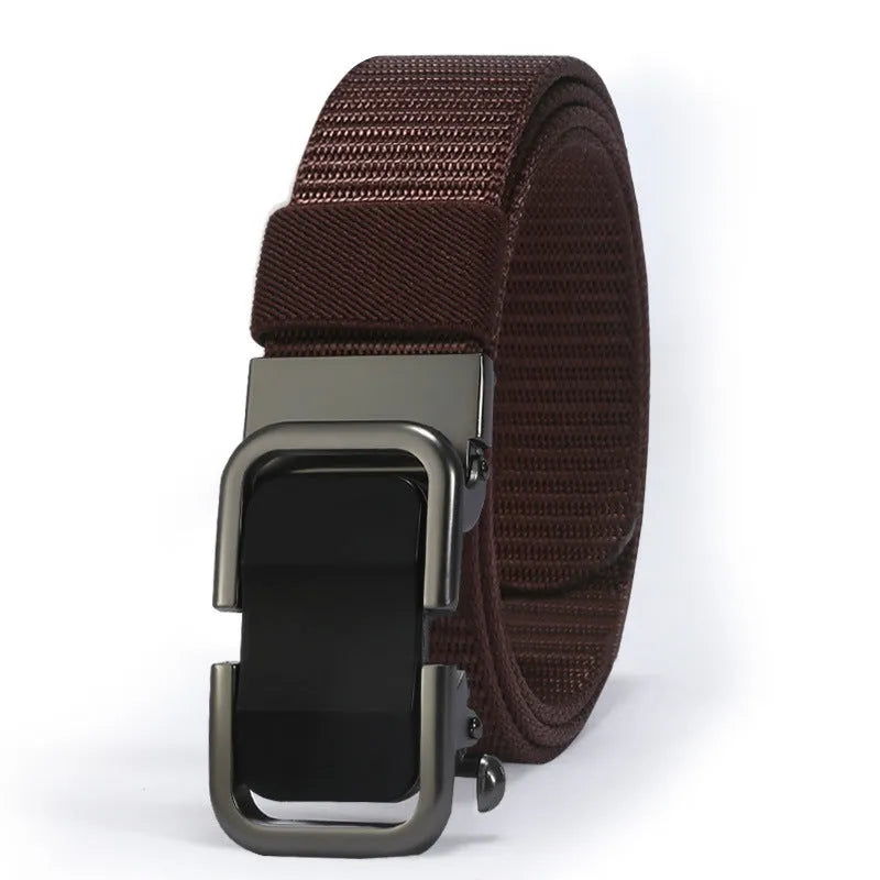 Men's nylon canvas slide belt with toothless adjustment buckle in multiple colour options