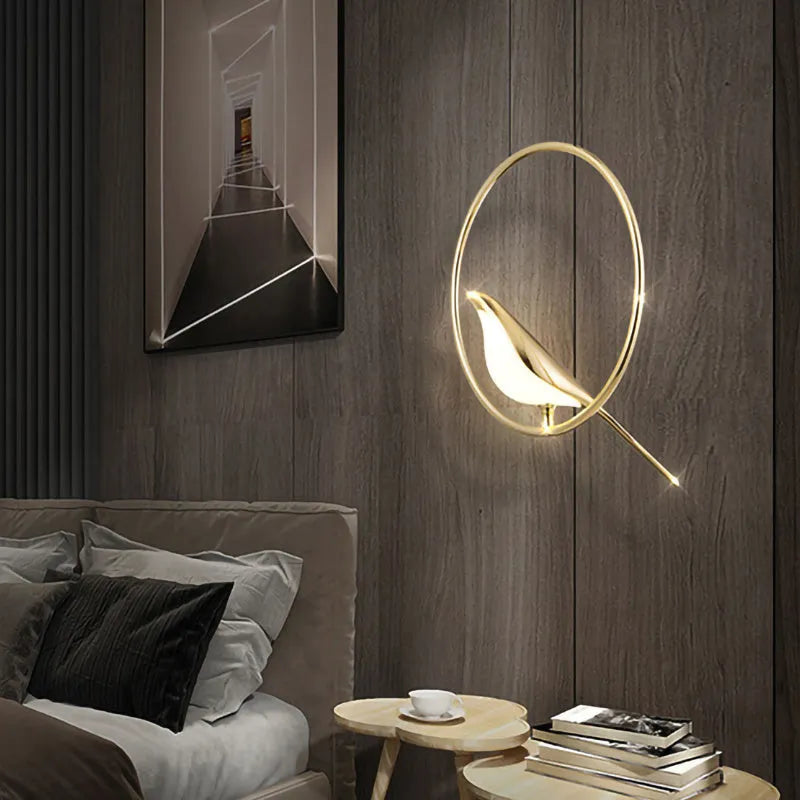 Modern minimalist magpie bird design chandelier with zinc alloy and acrylic construction