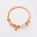 Half-life Liangyuan Lily jade half bracelet with sunstone material and geometric lily pattern