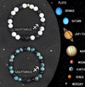 Natural stone beaded zodiac bracelet set with two bracelets showing twelve style options