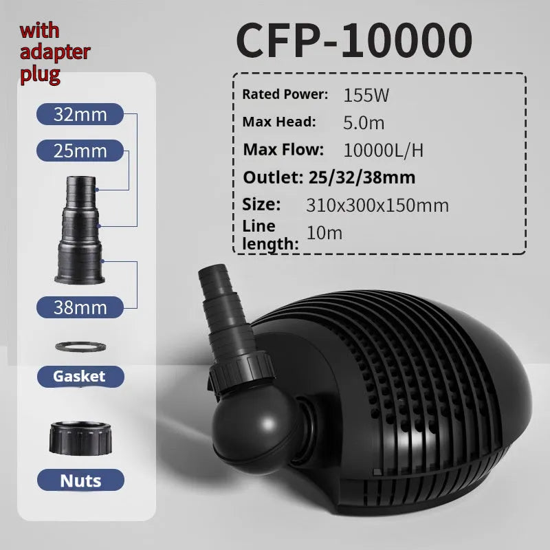 CFP Series horizontal plastic pond filter pump for large flow filtration in fish ponds.