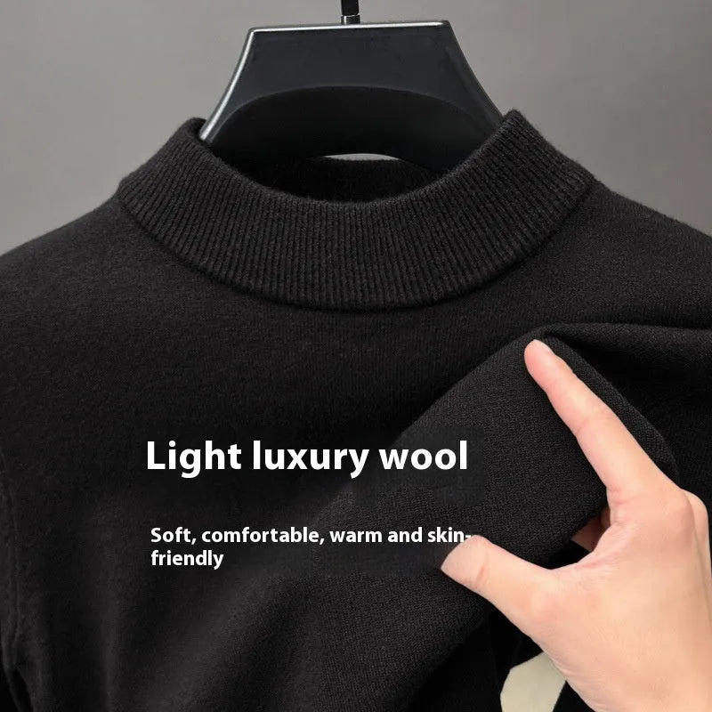 Men's half turtleneck wool jumper in regular fit available in multiple colours