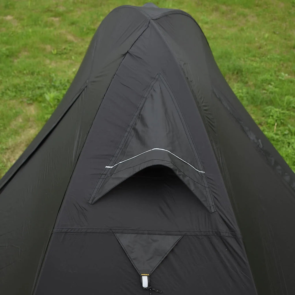 Single person lightweight camping tent with aluminium poles shown in a red colour option, fully expanded.