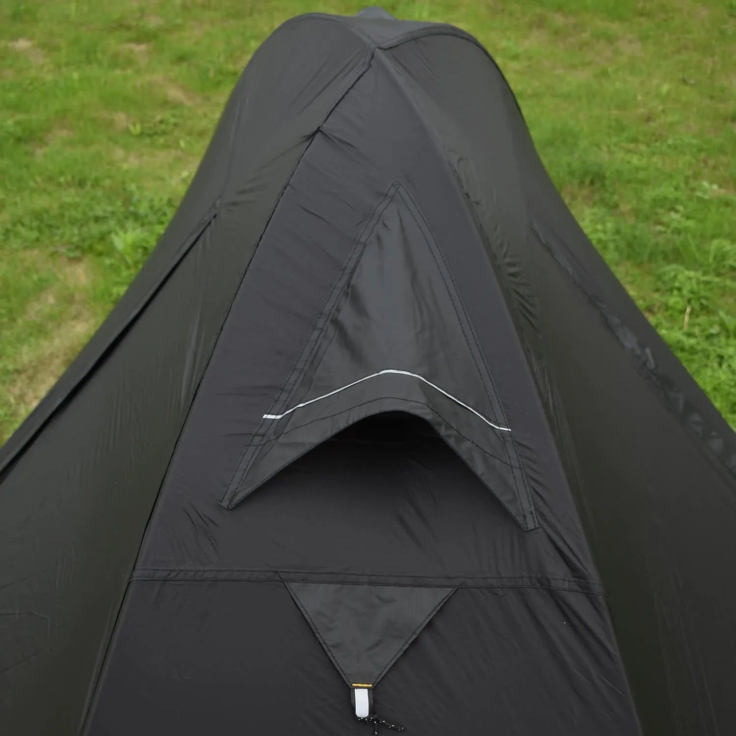 Single person lightweight camping tent with aluminium poles shown in a red colour option, fully expanded.
