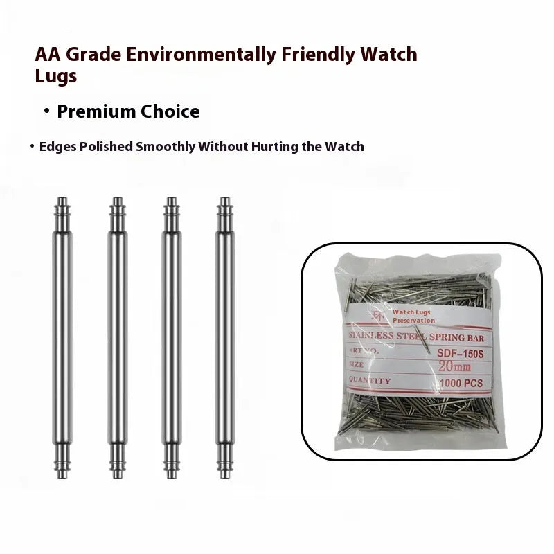 Watch bolt auricular needle spring shaft repair parts in sizes 21mm, 22mm, 23mm, 24mm, 25mm, and 26mm.