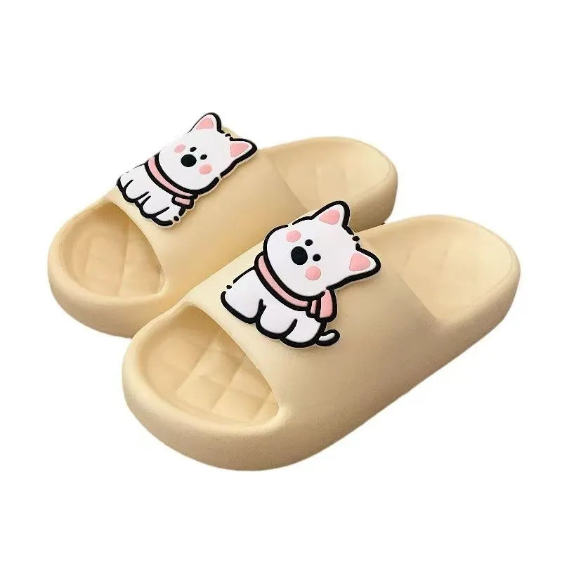 Rhombus-patterned PVC summer slippers in four colours with floral design and thickened sole