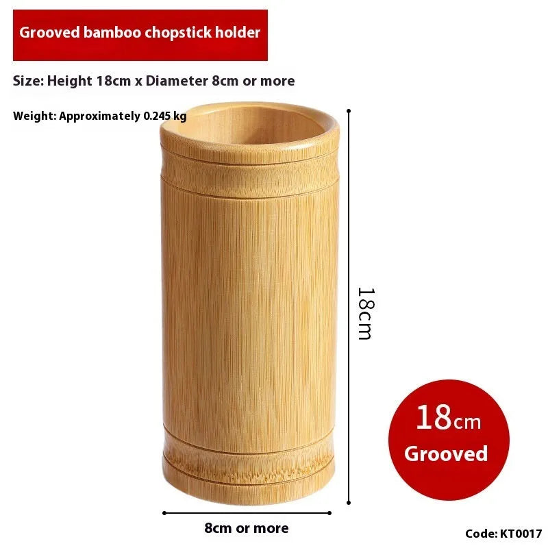 Bamboo chopsticks holder tube in creative style for utensil storage