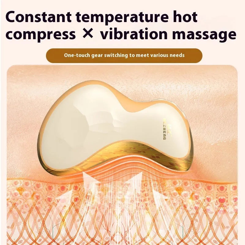 Rechargeable electric scraping plate with USB power, hot compress and vibration massage functions