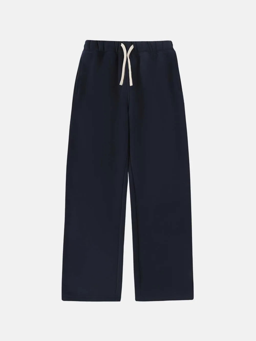 Men's grey fleece-lined sweatpants with drawstring waistband and loose fit design