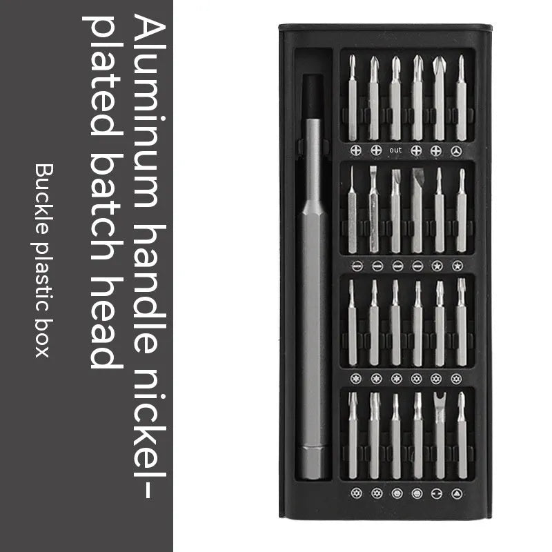 24-in-1 magnetic precision screwdriver set with chrome vanadium steel bars and multiple bit types.