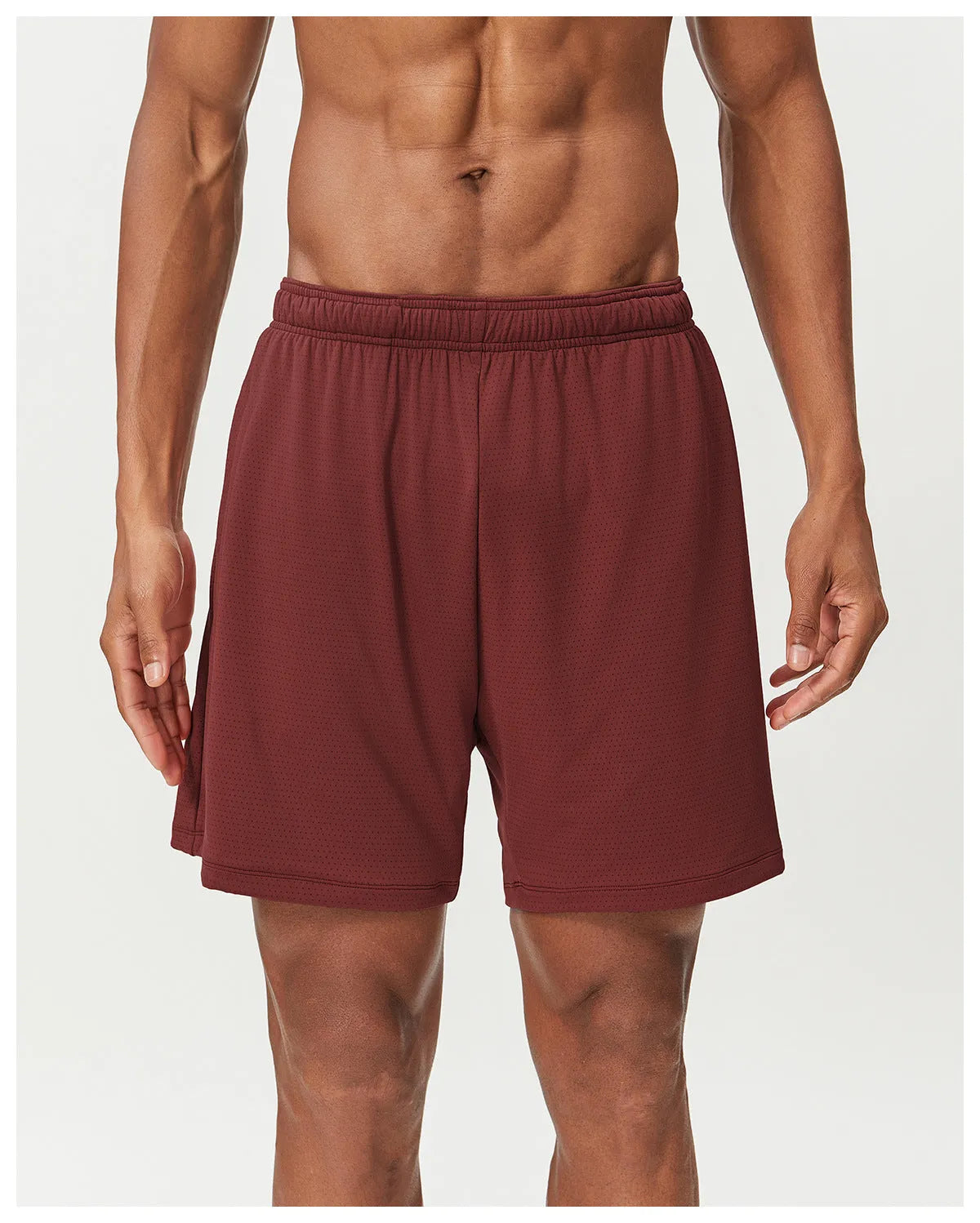 Men's double-layer running shorts in sky green colour with quick-dry fabric and moisture-wicking lining