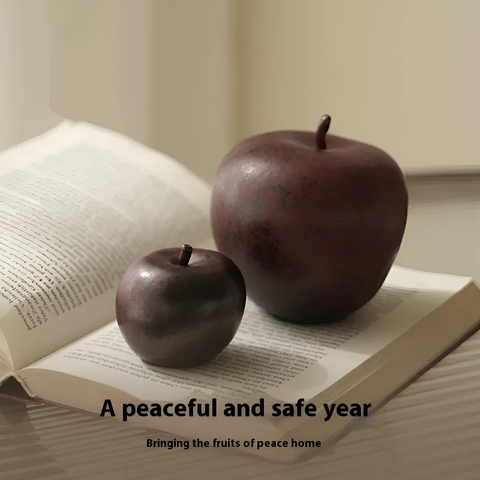 Chinese ceramic simulation apple ornament traditional desktop decoration large and small size options