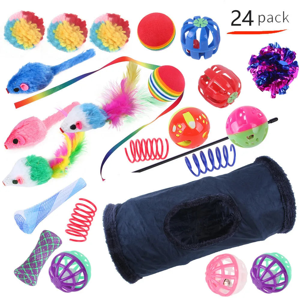 Plastic cat toy suit with tunnel channels in a selected colour from the B99801-B99855 range