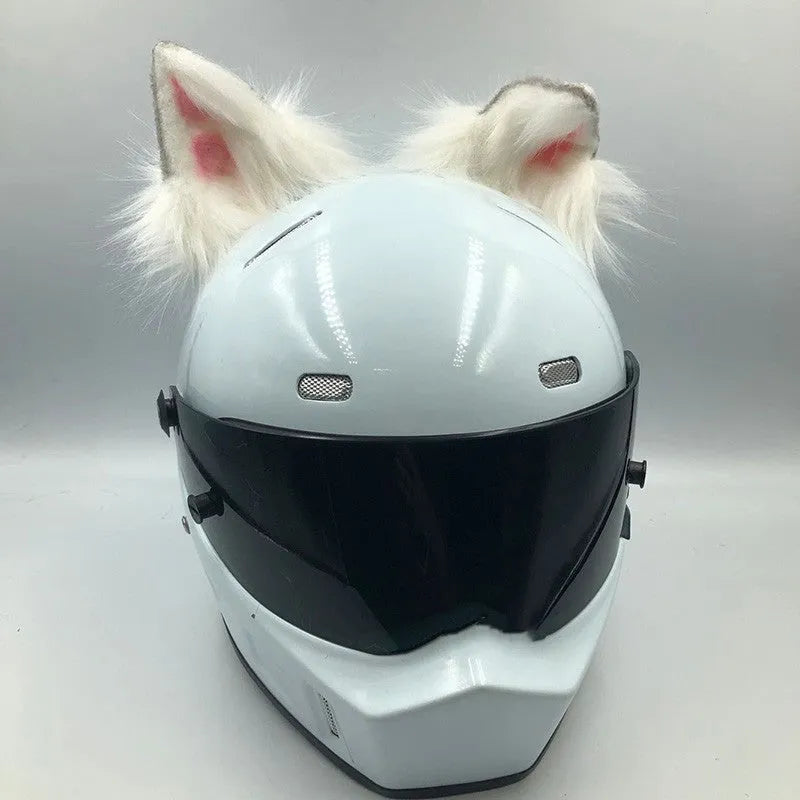 Set of ABS plastic animal ears and tail for motorcycle helmet customisation