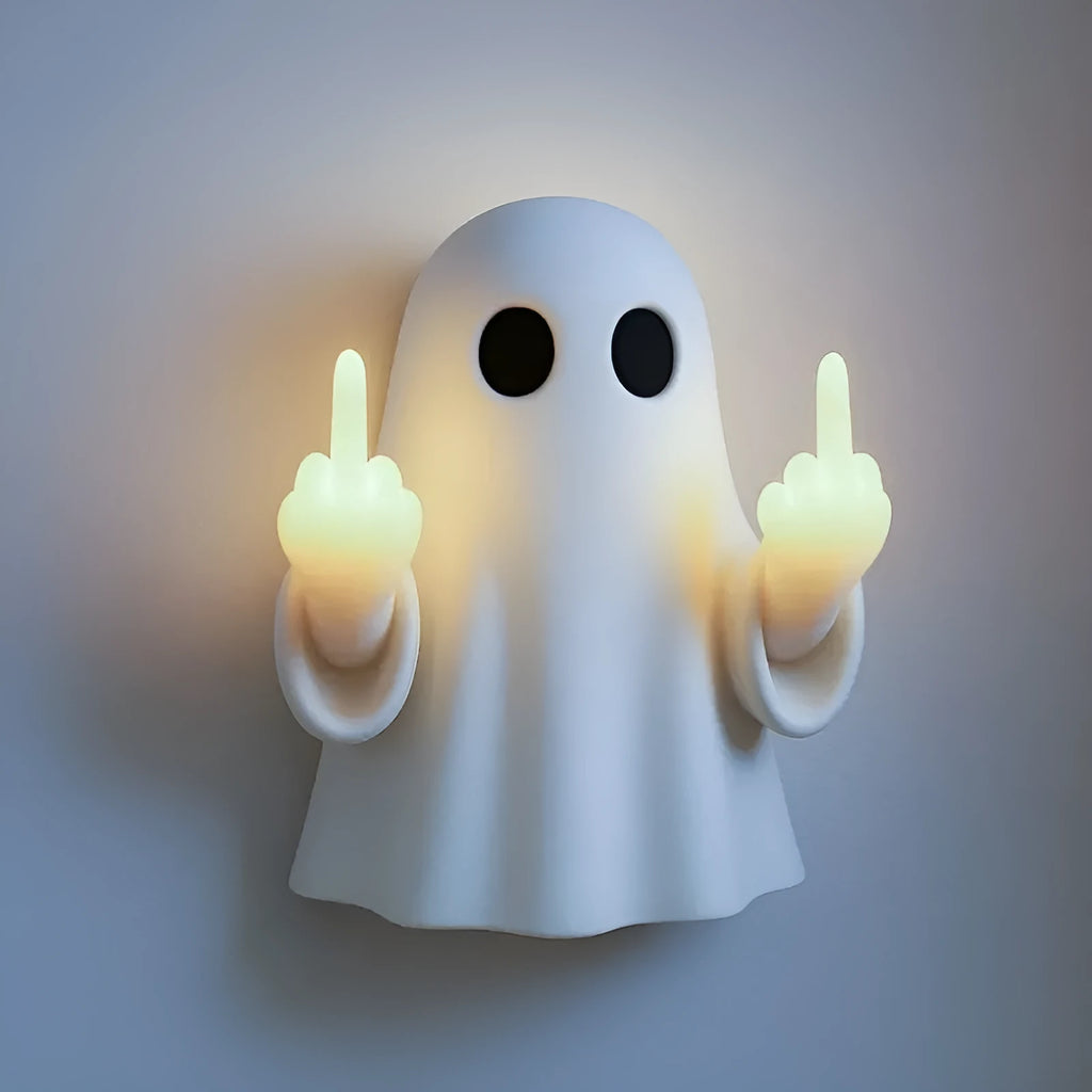White ghost statue night lamp with modern design for Halloween decorations