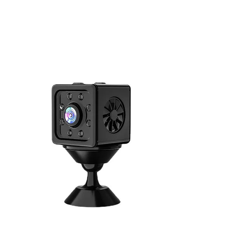 Black ABS plastic network sports camera cube measuring 26cm with mounting bracket and accessories