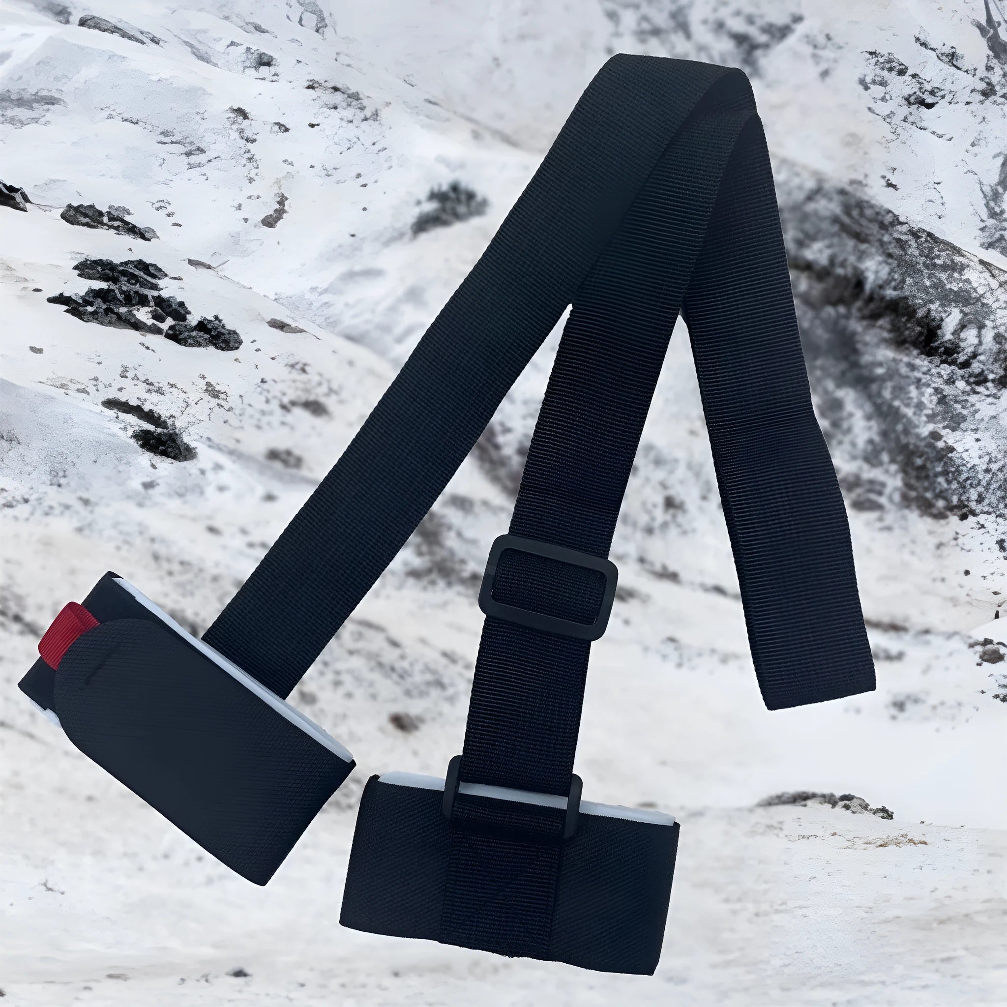 Fixed sewing skiing bandage with double-board adjustable design and hook and loop closure