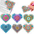 Handmade PU leather bookmark set with stick-on crystals and flower cornerite decorations