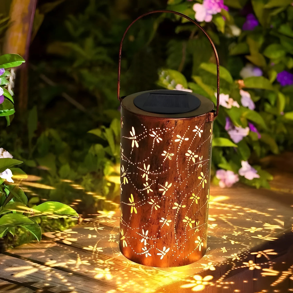 Solar ceiling lamp outdoor waterproof decorative iron hanging lamp for courtyard with IP55 protection