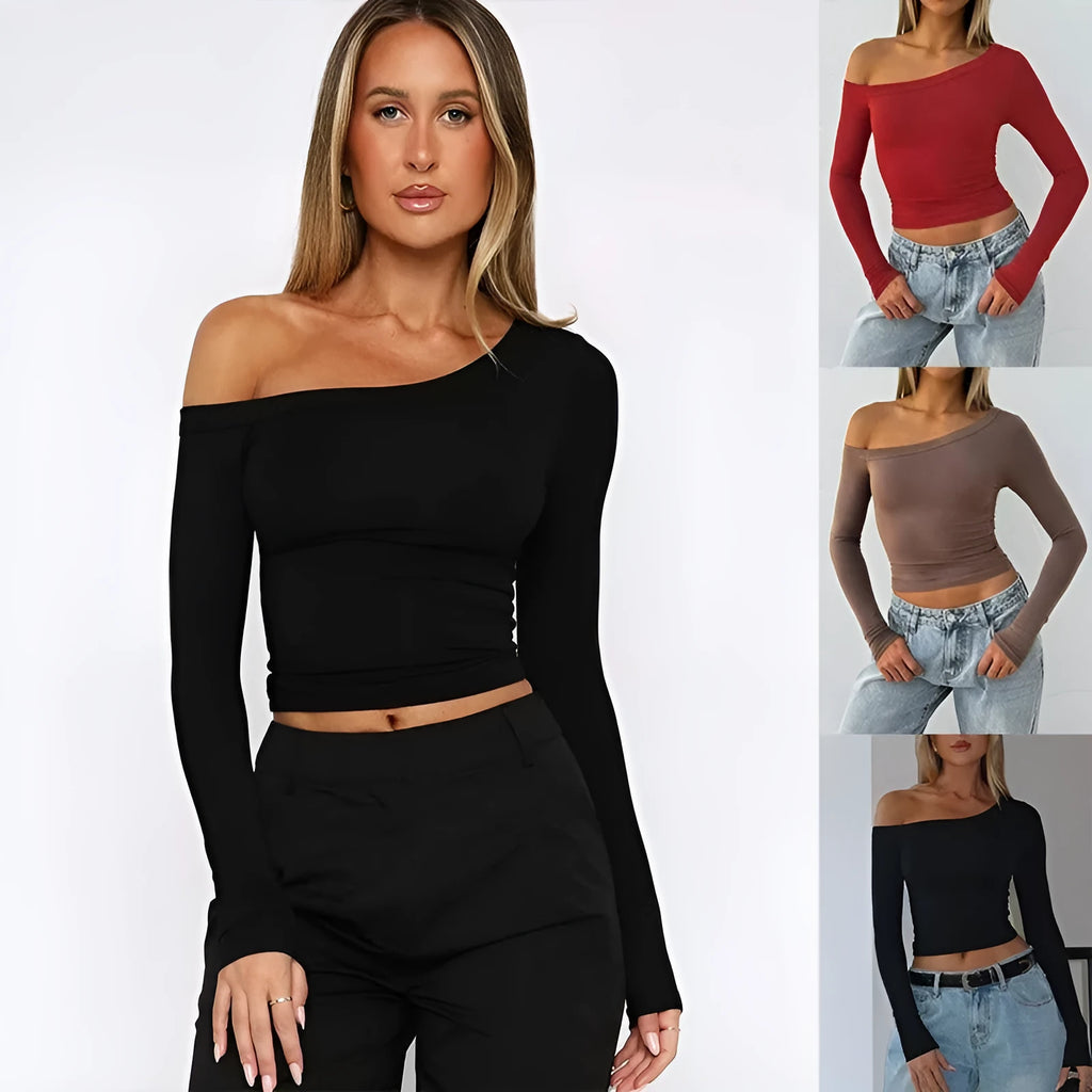Women's slim-fit knitted cardigan in black, brown, or red with long sleeves and cross shoulder straps