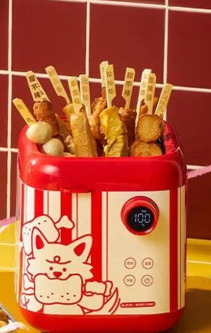 Multifunctional mini smart electric cooker with ceramic inner pot and LCD display