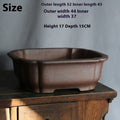 Purple sand rectangular bonsai flower pot on floor with modern simple styling