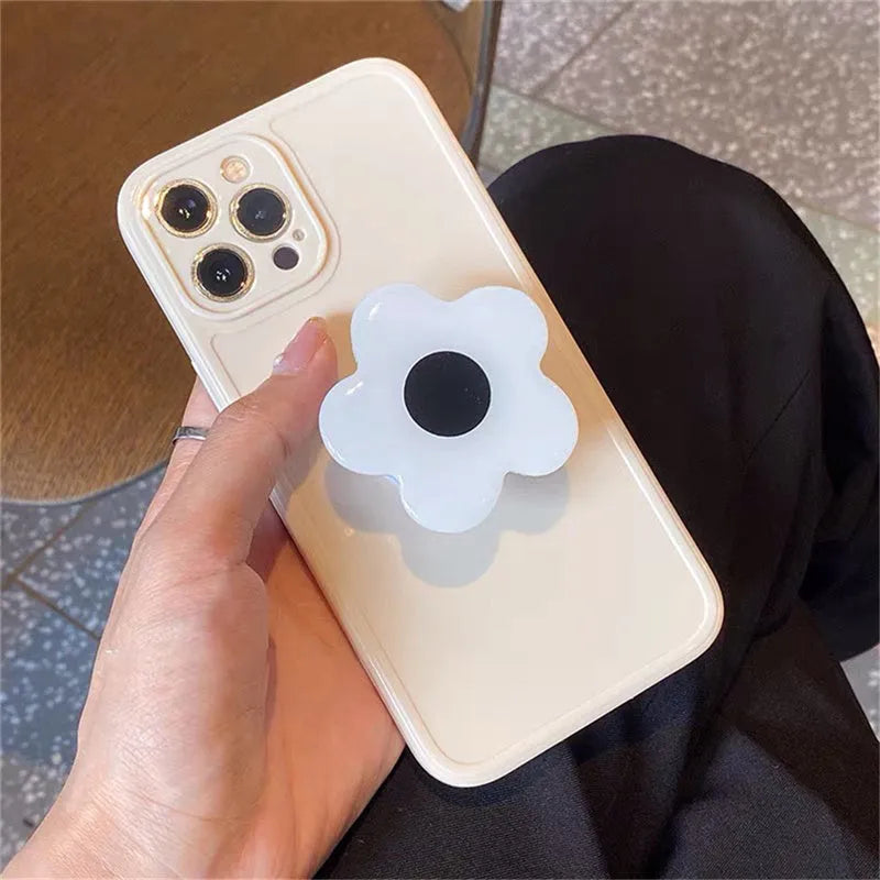Cute flower phone case in pink soft silicone for iPhone with floral print design