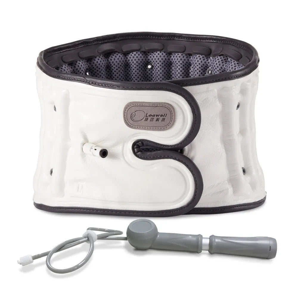 Automatic inflation lumbar waist supporter in PU material for back pain relief and posture correction