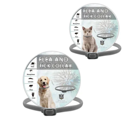 Adjustable pet anti-mosquito collar for cats and dogs, made with TPR silica gel and natural plant extracts, waterproof design