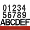 Black stainless steel sticky house number 7.5cm tall with self-adhesive backing.