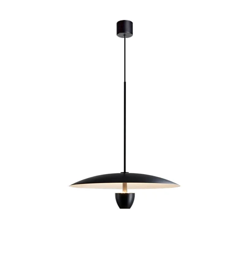 Black minimalist Nordic chandelier with 400mm size and warm white illumination