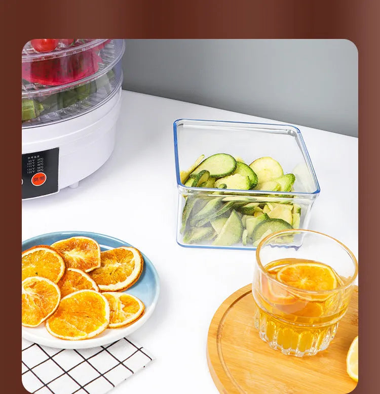 Seven-layer household fruit dehydrator food dryer with 350W power rating and removable shelves