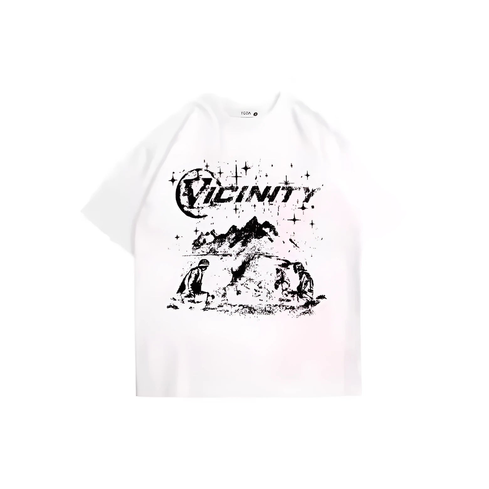 Men's hip hop print T-shirt in retro style, polyester fibre, colour option TKL472, front view