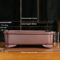Purple sand rectangular antique bonsai manger with corner-cutting design for indoor outdoor plant display