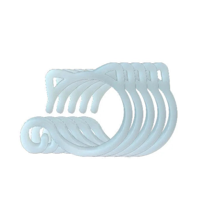Decorative red plastic cat-shaped clip for gardening plant support.