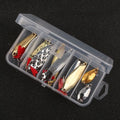 Pineapple Sequin Box containing gold and silver metal sequins for fishing lure building.
