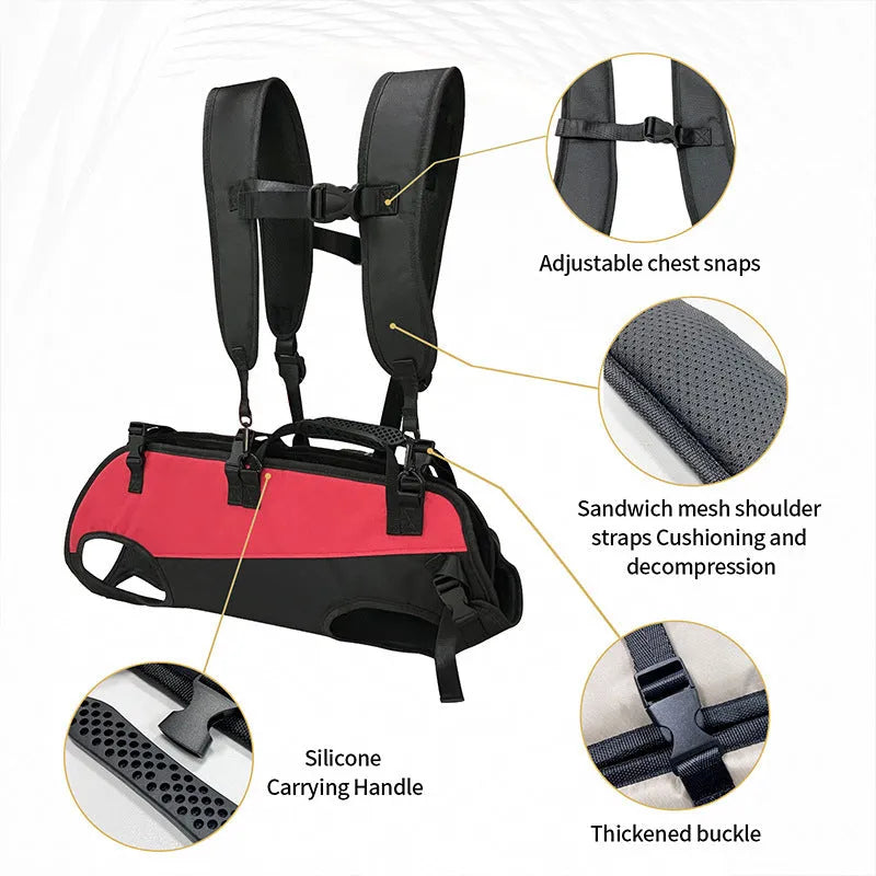 Soft Oxford cloth pet backpack stretcher in multiple colours and sizes for outdoor use