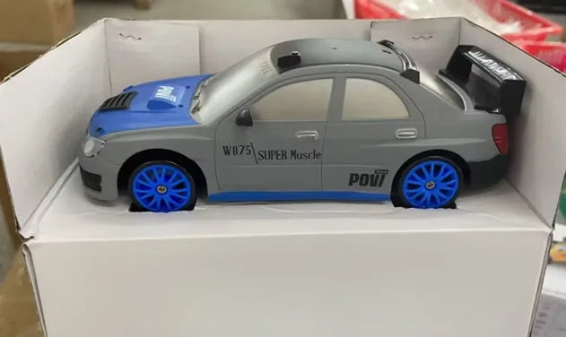 2.4G RC drift car 4WD 1:24 scale remote control toy GTR model in classic style on road with traffic cones