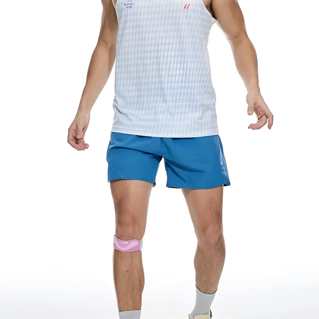 Black running shorts with laser-stitched seams and four-sided stretch fabric for training.
