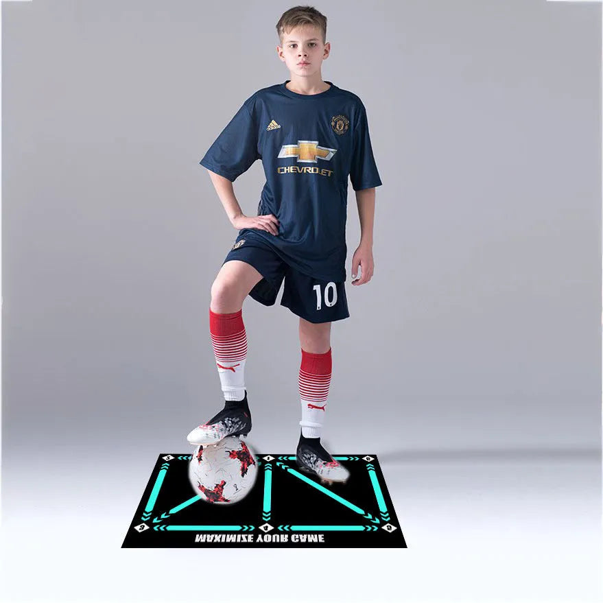 Indoor football training mat in cushion colour for skill practice and footwork drills