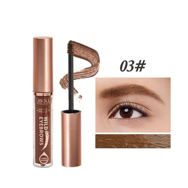 Four colors eyebrow cream long lasting waterproof in pots with colour swatches