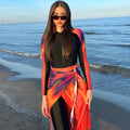 Women's sun protection swimsuit three-piece set in polyester, colour 427, sized S M L XL