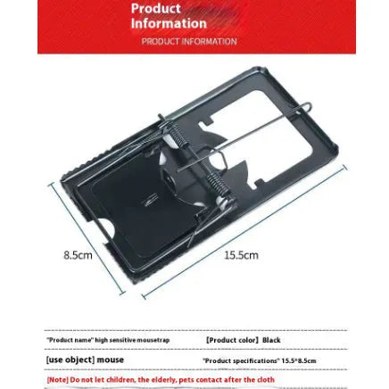 Automatic humane live-catch mouse trap in metal and plastic, shown in small, medium, and large sizes.