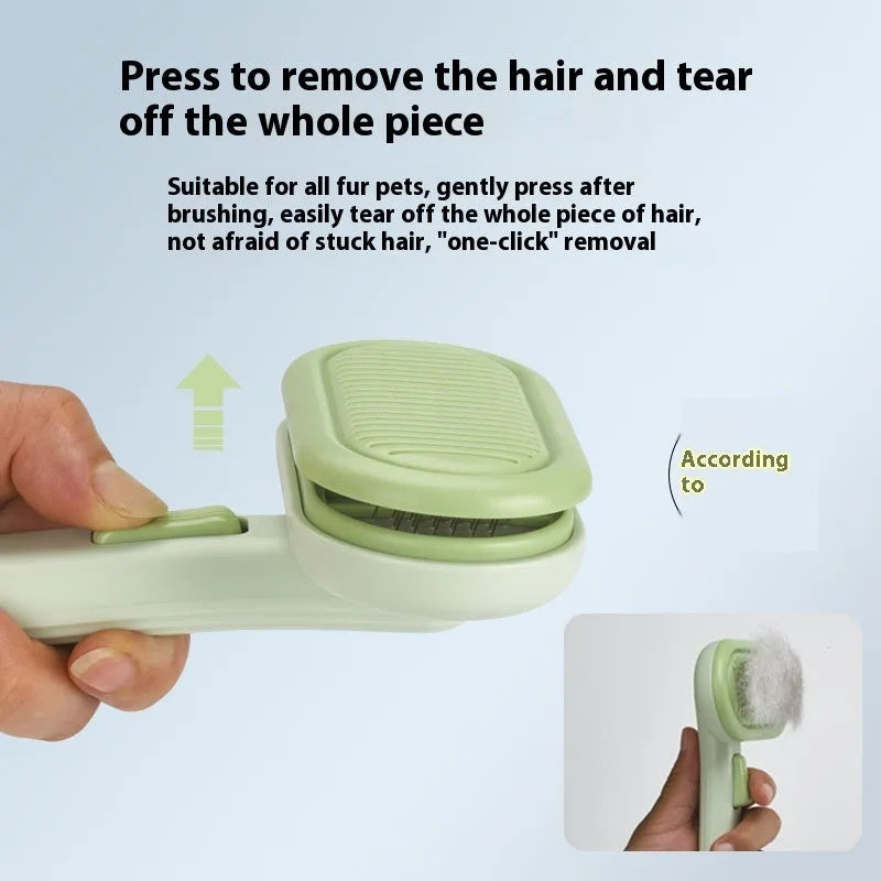 Large pet grooming comb for cats and dogs with stainless steel blades, shown in light grey colour